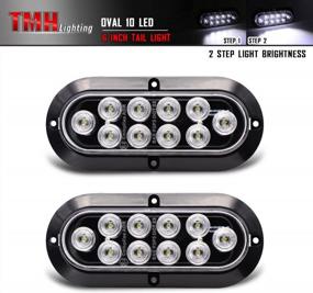 img 3 attached to Pack Of 2 TMH 6 Inch Oval White LED Lights For Truck Trailer With Reverse Lamp, Turn Signal, Side Marker And Tail Functions - Surface Mount, Ideal For Trailers, Buses And Vehicles, 12V DC