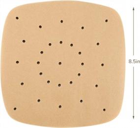 img 3 attached to Beasea Air Fryer Disposable Paper Liners 200Pcs, 8.5 Inch Parchment Paper Unbleached Filter Paper Square Perforated Bamboo Steamer Papers For Air Fryer And Steaming Basket