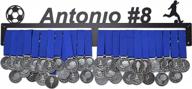 organize your achievements with sandiegomake's custom 25" medal hanger for soccer, dance, gymnastics, ice skating, hockey, and more! logo