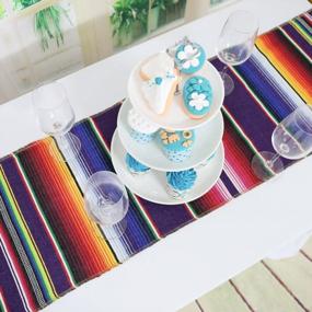 img 1 attached to Add Vibrant Colors To Your Special Occasions With Trlyc'S Mexican Table Runner Pack Of 6 - Perfect For Weddings, Birthday Parties, And Banquets