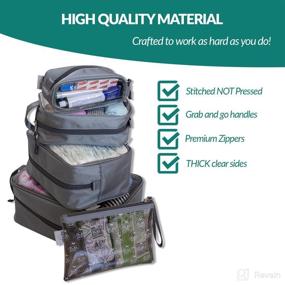 img 2 attached to 👶 Gingko Baby Supa Tough Diaper Bag Organizing Pouches Set of 5 - Clear Organizer Inserts - Wipe Clean Baby Packing Cubes - Nursery and Travel Organization (Silver Grey) - Premium Quality