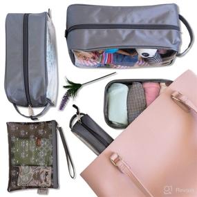 img 1 attached to 👶 Gingko Baby Supa Tough Diaper Bag Organizing Pouches Set of 5 - Clear Organizer Inserts - Wipe Clean Baby Packing Cubes - Nursery and Travel Organization (Silver Grey) - Premium Quality