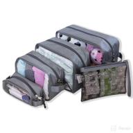 👶 gingko baby supa tough diaper bag organizing pouches set of 5 - clear organizer inserts - wipe clean baby packing cubes - nursery and travel organization (silver grey) - premium quality logo