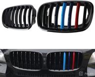 billdio front grill m color grille - 2007-2014 x5 e70 x6 e71, gloss black abs kidney grille логотип