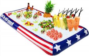 img 3 attached to Inflatable Serving Bars - Keep Your Party Food And Drinks Cool And Within Reach With FindUWill Buffet Trays For Indoor Outdoor BBQ Picnic Pool Party Supplies