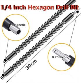 img 3 attached to 2 Pack Flexible Drill Bit Extension With 10 Drill Bit Sets, YTFGGY 11.8 Inch Magnetic Hex Soft Shaft, Flexible Screwdriver Extension For Connect Drive Shaft Tip Drill Bit Kit Adaptor (Black)