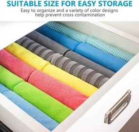 img 3 attached to Say Goodbye To Streaks With Microfiber Kitchen Cleaning Towels - Set Of 8 Colorful, Lint-Free Cloths
