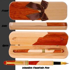 img 1 attached to Роскошный набор деревянных перьевых ручек ручной работы - уникальный подарок для писателей и коллекционеров