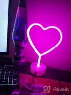 img 1 attached to Heart Shaped LED Neon Sign With Base For Room Decor And Mother'S Day Gift - Neon Heart Light Night Light For Bedroom review by David Batte