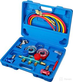 img 4 attached to 🔧 CHEINAUTO AC Diagnostic Manifold Gauge Set with Couplers, Hoses, and Adapters for Car Home Use (R1234YF) - Get Accurate Refrigerant Readings