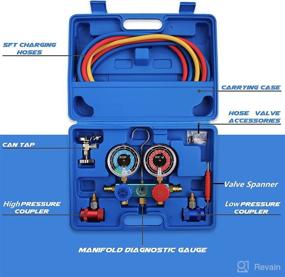 img 3 attached to 🔧 CHEINAUTO AC Diagnostic Manifold Gauge Set with Couplers, Hoses, and Adapters for Car Home Use (R1234YF) - Get Accurate Refrigerant Readings