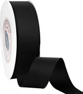 black grosgrain ribbon by vatin 1 - 50-yard roll for wedding, baby shower, and gift wrapping projects логотип