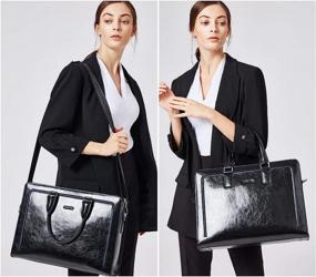 img 3 attached to 👜 Genuine Leather Briefcase for Women - BOSTANTEN Tote Business Vintage Handbag with 15.6&#34; Laptop Compartment, Shoulder Bag in Black