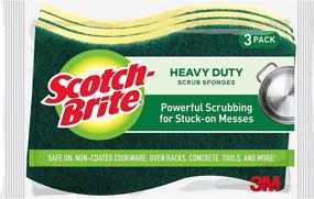 img 4 attached to Scotch-Brite Heavy Duty Scrub Sponge (MMMHD3) 🧽 - Yellow & Green - Pack of 3
