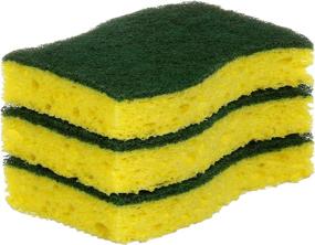 img 1 attached to Scotch-Brite Heavy Duty Scrub Sponge (MMMHD3) 🧽 - Yellow & Green - Pack of 3