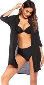 img 3 attached to 👙 Medium Women's Ekouaer Coverups Button Beachwear - Shop Swimsuits & Cover Ups