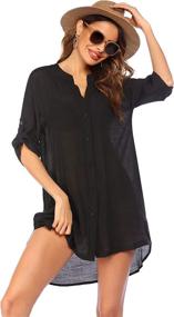 img 4 attached to 👙 Medium Women's Ekouaer Coverups Button Beachwear - Shop Swimsuits & Cover Ups