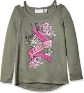 childrens place sleeve graphic heather girls' clothing ~ tops, tees & blouses logo