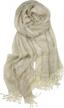 feminine linen sheer shawl with teardrop fringes - perfect for women's fashion logo