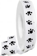 morex precious pets - white grosgrain paws ribbon, 5/8 inch x 20 yards logo