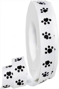 img 1 attached to Morex Precious Pets - White Grosgrain Paws Ribbon, 5/8 inch x 20 Yards