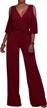 hannahzone women's sexy sparkly jumpsuits clubwear long sleeve elegant party rompers high waisted wide leg pants 2 logo