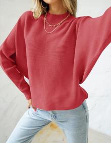 img 3 attached to Women'S Fall Turtleneck Batwing Long Sleeve Knit Pullover Sweater Jumper Top By ZESICA