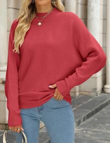 img 1 attached to Women'S Fall Turtleneck Batwing Long Sleeve Knit Pullover Sweater Jumper Top By ZESICA