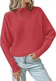 img 4 attached to Women'S Fall Turtleneck Batwing Long Sleeve Knit Pullover Sweater Jumper Top By ZESICA