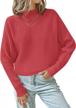 women's fall turtleneck batwing long sleeve knit pullover sweater jumper top by zesica logo