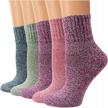 stay cozy this winter with yzkke vintage wool crew socks - 5 pack, multicolored logo