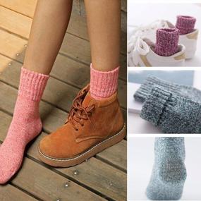 img 3 attached to Stay Cozy This Winter With YZKKE Vintage Wool Crew Socks - 5 Pack, Multicolored