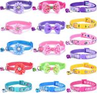 🐱 cute cat collars breakaway with bell: tamhoo 16 pack for boy and girl cats – ideal gifts! логотип