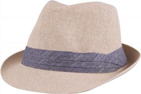 img 4 attached to Vintage Fedora Hat: Enimay'S Timeless And Lightweight Unisex Design