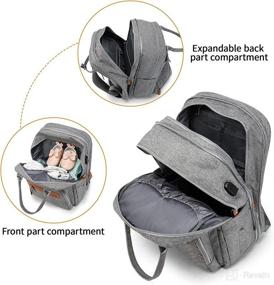 img 1 attached to 👶 Hritok Diaper Bag Backpack: Stylish & Spacious Baby Bag for Twins with Changing Pad, 24 Pockets - Ideal Unisex Travel Back Pack