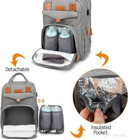 img 2 attached to 👶 Hritok Diaper Bag Backpack: Stylish & Spacious Baby Bag for Twins with Changing Pad, 24 Pockets - Ideal Unisex Travel Back Pack