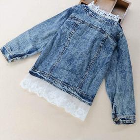 img 1 attached to Denim Jacket With Lace Details For Toddler Girls - Stylish Spring Cowboy Outwear