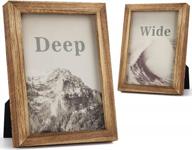 2-pack emfogo rustic 5x7 picture frames with real glass and solid wood for table top display or wall mounting, carbonized brown finish логотип