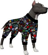 🐶 lovinpet large dog onesies with pajamas, post surgery shirt, uv protection, and anxiety relief - love my dog words black prints, wound care for large dogs логотип