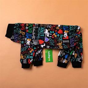 img 2 attached to 🐶 LovinPet Large Dog Onesies with Pajamas, Post Surgery Shirt, UV Protection, and Anxiety Relief - Love My Dog Words Black Prints, Wound Care for Large Dogs