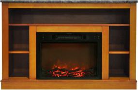 img 4 attached to Add Warmth And Charm To Your Home With The Hanover Oxford Electric Fireplace - 47" Teak Edition