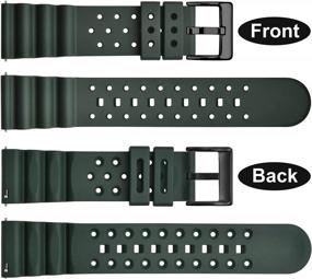 img 2 attached to Ventilated FKM Rubber Watch Bands With Stainless Steel Buckle, Ideal For Diving Watches, Quick Release And Fluororubber Straps Available In 18Mm, 20Mm, 22Mm And 24Mm Sizes