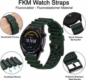 img 1 attached to Ventilated FKM Rubber Watch Bands With Stainless Steel Buckle, Ideal For Diving Watches, Quick Release And Fluororubber Straps Available In 18Mm, 20Mm, 22Mm And 24Mm Sizes