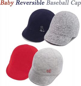 img 3 attached to Adorable Reversible Baby Baseball Cap With Delicate Shell Embroidery – Perfect Infant Sun Hat!