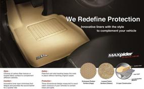 img 1 attached to 🚗 Custom Fit 3D MAXpider All-Weather Floor Mats for Acura MDX 2014-2020 – Kagu Series (2nd Row, Tan) - Durable Car Floor Liners