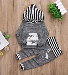 img 3 attached to Gender Neutral Fall/Winter Outfit Set For Toddler Infant Baby Boys & Girls - Hoodie Sweatsuit & Long Sleeve Pants