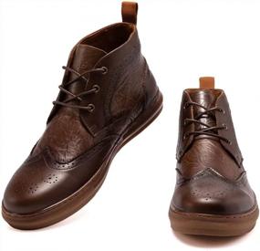 img 3 attached to Men'S Arkbird Leather Lace-Up Chukka Sneaker Boots For Casual Wear