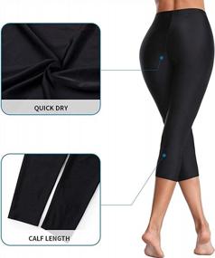 img 1 attached to Stylish And Functional Women'S High Waisted Swim Pants For Comfortable And Versatile Swimwear Options