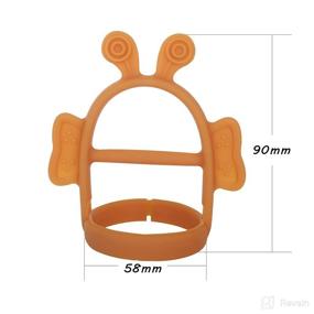 img 2 attached to 🐝 Never-Drop Silicone Baby Teething Toys: Adjustable Chew Toys for Babies 0-12 Months - Bee-Blue+Brown