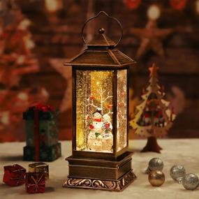 img 1 attached to Battery Operated Musical Lighted Christmas Snowman Water Snow Globe With Music Decoration And Gifts - Table Decoration For Christmas Lanterns Singing